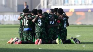 Flying Eagles thanking God for their victory Flying Eagles thanking God for their victory