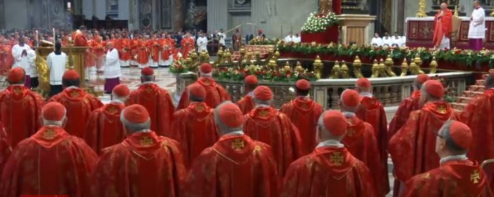 cardinals at Mass for the election of a new Pope
