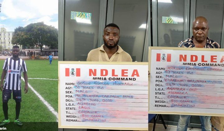 NDLEA Nabs Ex-Nigerian Footballer Segun Hunkarin For Cocaine Smuggling