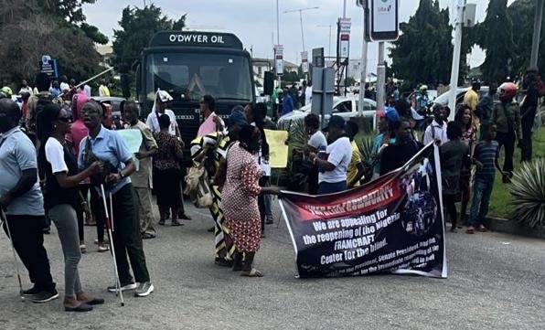 Blind People Protesting