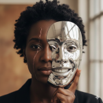 Image of a Woman Holding a Mask