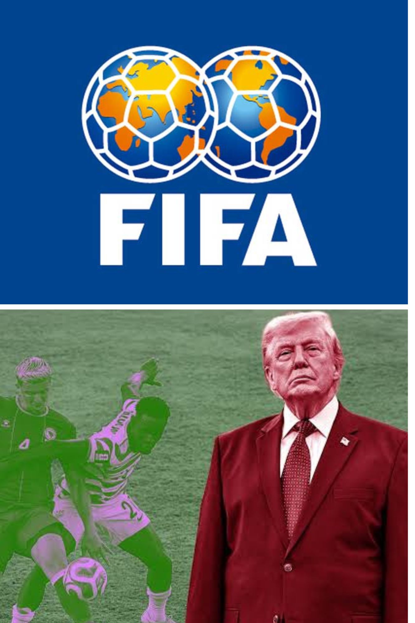 Image Collage of Donald Trump and FIFA Logo